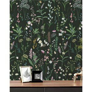 Floral Peel and Stick Wallpaper Dark Wildflower Contact Paper for Walls Decor